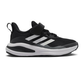 【 ADIDAS FORTARUN ELASTIC J 'BLACK WHITE' / CORE BLACK CLOUD WHITE GREY SIX 】 アディダス コア 黒色 ブラック 白色 ホワイト 灰色 グレー ジュニア キッズ ベビー マタニティ スニーカー