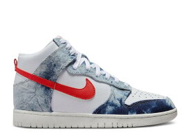 【 NIKE WMNS DUNK HIGH 'WASHED DENIM' / MULTI COLOR WHITE SAIL HABANERO 】 ダンク ハイ 白色 ホワイト ダンクハイ スニーカー レディース ナイキ