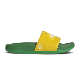 【 ADIDAS LEGO X ADILETTE SLIDE J 'EQUIPMENT YELLOW GREEN' / EQUIPMENT YELLOW CORE WHITE 】 アディダス アディレッタ サンダル 黄色 イエロー コア 白色 ホワイト ジュニア キッズ ベビー マタニティ スニーカー