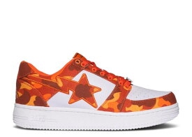 【 BAPE HERON PRESTON X BAPESTA 'ABC CAMO - ORANGE' / WHITE ORANGE 】 カモ柄 白色 ホワイト 橙 オレンジ スニーカー メンズ ベイプ