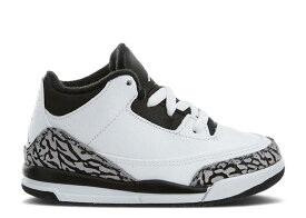 【 AIR JORDAN JORDAN 3 RETRO TD 'INFRARED CEMENT' / WHITE BLACK WOLF GREY INFRARED 】 ナイキ 白色 ホワイト 黒色 ブラック 灰色 グレー エアジョーダン ベビー