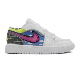 【 AIR JORDAN AIR JORDAN 1 LOW ALT PS 'OLD SCHOOL GAMING' / WHITE BLACK LEMON VENOM RUSH 】 ナイキ 白色 ホワイト 黒色 ブラック ラッシュ エアジョーダン 'オールドスクール ジュニア キッズ ベビー マタニティ