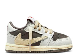 【 AIR JORDAN TRAVIS SCOTT X JORDAN 1 LOW OG PS 'REVERSE MOCHA' / SAIL UNIVERSITY RED RIDGEROCK 】 ナイキ 赤 レッド エアジョーダン トラヴィススコット ジュニア キッズ ベビー マタニティ スニーカー