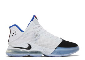 【 NIKE LEBRON 19 LOW 'BLACK TOE' / WHITE BLACK MEDIUM BLUE SIREN 】 レブロン 白色 ホワイト 黒色 ブラック 青色 ブルー スニーカー メンズ ナイキ