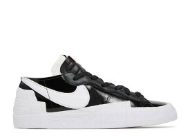 【 NIKE SACAI X BLAZER LOW 'BLACK PATENT' / BLACK WHITE 】 ブレイザー 黒色 ブラック 白色 ホワイト スニーカー メンズ ナイキ