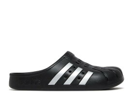 【 ADIDAS ADILETTE CLOG 'BLACK SILVER' / BLACK SILVER 】 アディダス アディレッタ 黒色 ブラック 銀色 シルバー スニーカー メンズ