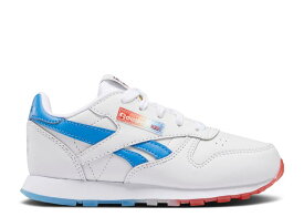 【 REEBOK POPSICLE X CLASSIC LEATHER LITTLE KID 'WHITE INSTINCT RED' / FOOTWEAR WHITE ECHO BLUE 】 リーボック クラシック レザー インスティンクト 白色 ホワイト 青色 ブルー ジュニア キッズ ベビー マタニティ