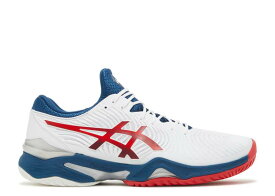 【 ASICS COURT FF 2 NOVAK 'WHITE MAKO BLUE' / WHITE MAKO BLUE 】 コート 白色 ホワイト 青色 ブルー スニーカー メンズ アシックス