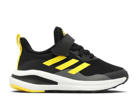 【 ADIDAS FORTARUN EL K 'BLACK BEAM YELLOW' / CORE BLACK BEAM YELLOW CARBON 】 アディダス コア 黒色 ブラック 黄色 イエロー カーボン ジュニア キッズ ベビー マタニティ スニーカー