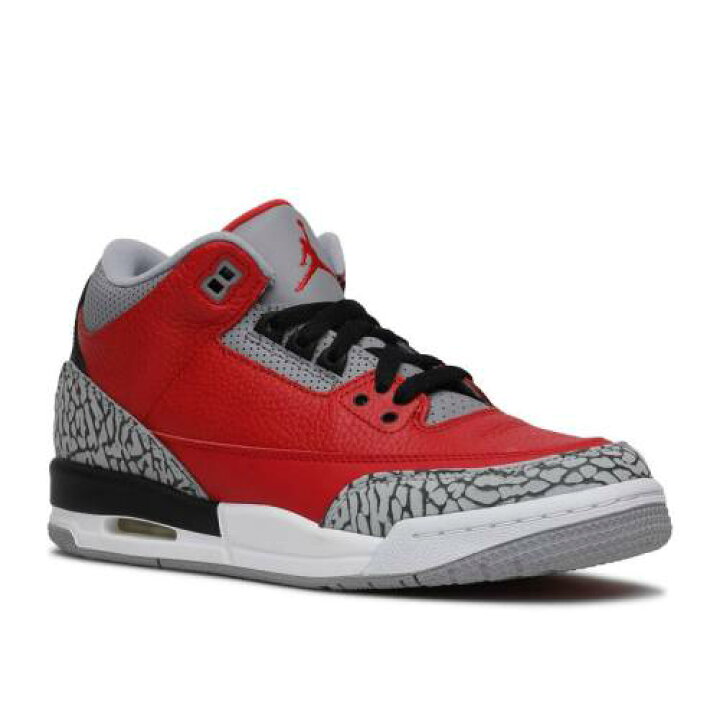 エアジョーダン AIR JORDAN ファイア 赤 レッド 灰色 シメント グレー 黒色 ブラック エアジョーダン 'UNITE' ジュニア キッズ 【 RED 3 RETRO SE GS FIRE CEMENT GREY BLACK 】 | スニケス