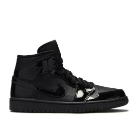 【 AIR JORDAN WMNS JORDAN 1 MID PATENT 'TRIPLE BLACK' / BLACK BLACK BLACK 】 ナイキ ミッド パテント 黒色 ブラック エアジョーダン スニーカー レディース