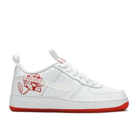 【 NIKE AIR FORCE 1 LOW GS 'THANK YOU PLASTIC BAG' / WHITE WHITE UNIVERSITY RED 】 白色 ホワイト 赤 レッド エアフォース ジュニア キッズ ベビー マタニティ スニーカー ナイキ