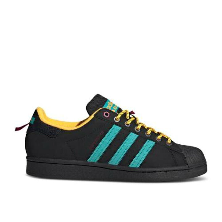 楽天市場 アディダス Adidas アディダス スーパースター コア 黒色 ブラック アクア ゴールド Popped Color スニーカー メンズ Superstar Adidas Core Black Hires Aqua Solar Gold スニケス