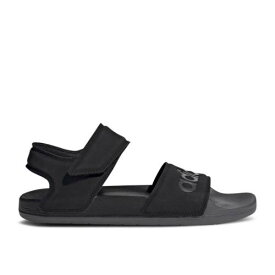 【 ADIDAS ADILETTE SANDAL 'BLACK GREY' / CORE BLACK GREY FIVE CORE BLACK 】 アディダス アディレッタ コア 黒色 ブラック 灰色 グレー スニーカー メンズ