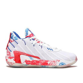 【 ADIDAS DAME 7 'FINE CHINA' / CLOUD WHITE ROYAL BLUE VIVID 】 アディダス 白色 ホワイト 青色 ブルー スニーカー メンズ