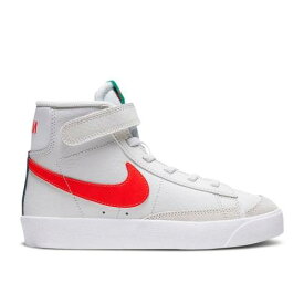 【 NIKE BLAZER MID '77 PS 'PLATINUM TINT BRIGHT CRIMSON' / PLATINUM TINT DEEP ROYAL BLUE 】 ブレイザー ミッド プラチナム ディープ 青色 ブルー ジュニア キッズ ベビー マタニティ スニーカー ナイキ