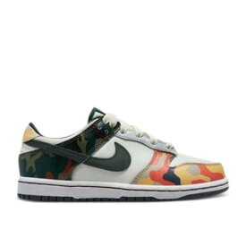 【 NIKE DUNK LOW SE PS 'SAIL MULTI-CAMO' / SAIL VINTAGE GREEN TOTAL ORANGE 】 ダンク ビンテージ ヴィンテージ 緑 グリーン 橙 オレンジ ダンクロー MULTICAMO' ジュニア キッズ ベビー マタニティ スニーカー ナ