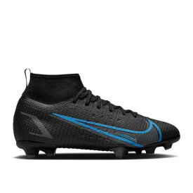 【 NIKE MERCURIAL SUPERFLY 8 PRO FG GS 'BLACK PHOTO BLUE' / BLACK IRON GREY BLACK 】 プロ 黒色 ブラック 灰色 グレー ジュニア キッズ ベビー マタニティ スニーカー ナイキ