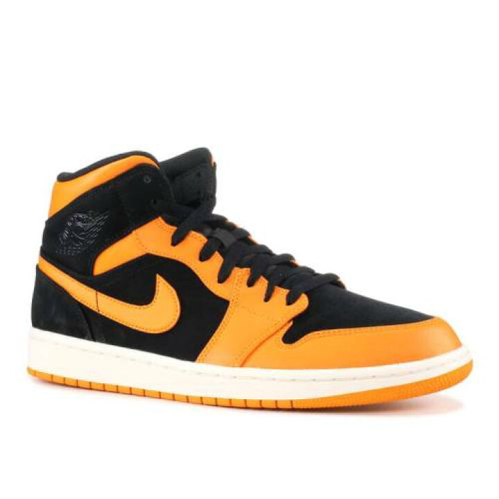 楽天市場 エアジョーダン Air Jordan ミッド 黒色 ブラック 橙 オレンジ エアジョーダン Orange Peel スニーカー メンズ Orange 1 Mid Black Peelsail スニケス