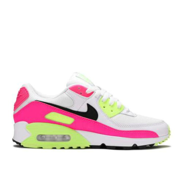 楽天市場 ナイキ Nike マックス 白色 ホワイト 黒色 ブラック ピンク ブラスト 緑 グリーン エアマックス Pink Volt スニーカー レディース Pink Green Nike Wmns 90 Gs White Black Blast Ghost スニケス