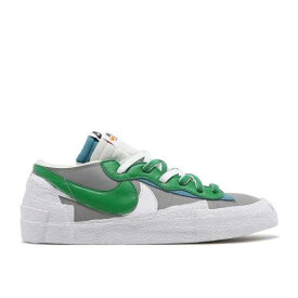 【 NIKE SACAI X BLAZER LOW 'CLASSIC GREEN' / MEDIUM GREY CLASSIC GREEN WHITE 】 ブレイザー 灰色 グレー クラシック 緑 グリーン 白色 ホワイト スニーカー メンズ ナイキ