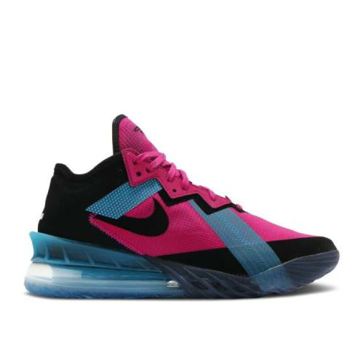 ナイキ NIKE レブロン 黒色 ブラック 青色 ブルー 'NEON NIGHTS' スニーカー メンズ 【 NIKE LEBRON 18 LOW EP FIREBERRY BLACK LIGHT BLUE FURY 】 | スニケス