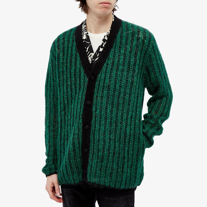 楽天市場 サンローラン スケート カーディガン 緑 グリーン 黒色 ブラック メンズ Skate Green Saint Laurent Mohair Cardigan Bright Black スニケス