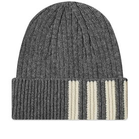 トム ブラウン ビーニー キャップ 帽子 灰色 グレー メンズ 【 THOM BROWNE THOM BROWNE CASHMERE 4 BAR BEANIE / MED GREY 】 バッグ レディースキャップ 帽子 ニット帽