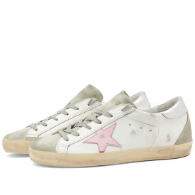 ゴールデングース レザー 靴 スニーカー 白色 ホワイト ピンク 銀色 シルバー スーパースター & レディース 【 GOLDEN GOOSE GOLDEN GOOSE SUPER STAR LEATHER SNEAKER / WHITE ICE ORCHID PINK & SILVER 】