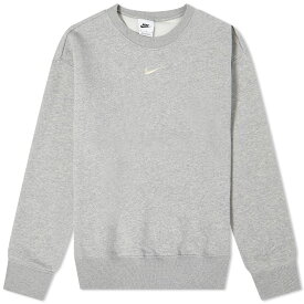 ナイキ フェニックス フリース クルー スウェット 灰色 グレー ヘザー スウェットトレーナー & レディース 【 NIKE PHOENIX FLEECE CREW SWEAT / DARK GREY HEATHER & SAIL 】 レディースファッション トップ