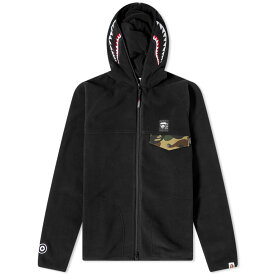 アベイシングエイプ シャーク フーディー パーカー 黒色 ブラック フルジップ レディース 【 A BATHING APE A BATHING APE SHARK POLARTEC FULL ZIP HOODY / BLACK 】 レディースファッション トップス