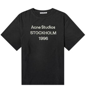 アクネストゥディオズ Tシャツ 黒色 ブラック レディース 【 ACNE STUDIOS ACNE STUDIOS EXFORD 1996 T-SHIRT / FADED BLACK 】 レディースファッション トップス カットソー