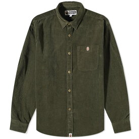 アベイシングエイプ コーデュロイ オリーブ メンズ 【 A BATHING APE A BATHING APE ONE POINT CORDUROY RELAXED FIT SHIRT / OLIVE DRAB 】 メンズファッション トップス