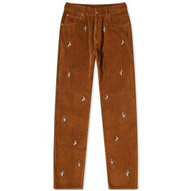 コーデュロイ 茶色 ブラウン メンズ 【 ICECREAM EMBROIDERED CORDUROY PANTS / BROWN 】 メンズファッション ズボン パンツ