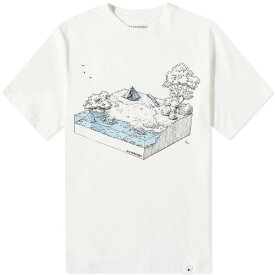 アンドワンダー Tシャツ 白色 ホワイト メンズ 【 AND WANDER AND WANDER IN THE MOUNTAIN T-SHIRT / WHITE 】 メンズファッション トップス カットソー