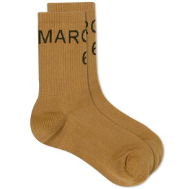 メゾン マルジェラ ロゴ 靴下 ベージュ カーキ & メンズ 【 MM6 MAISON MARGIELA MM6 MAISON MARGIELA LOGO SOCKS / BEIGE & KHAKI 】 インナー 下着 ナイトウエア レッグ