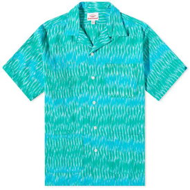 バッテンウェア 緑 グリーン メンズ 【 BATTENWEAR FIVE POCKET ISLAND SHIRT / GREEN IKAT 】 メンズファッション トップス