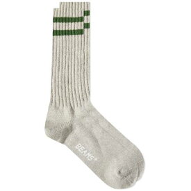 ビームス 灰色 グレー 緑 グリーン & メンズ 【 BEAMS PLUS BEAMS PLUS SCHOOLBOY SOCK / GREY & GREEN 】 インナー 下着 ナイトウエア レッグ