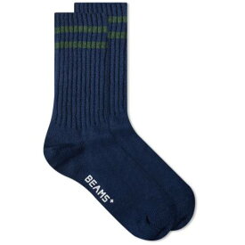 ビームス 紺色 ネイビー 緑 グリーン & メンズ 【 BEAMS PLUS BEAMS PLUS SCHOOLBOY SOCK / NAVY & GREEN 】 インナー 下着 ナイトウエア レッグ