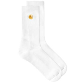 カーハート ダブリューアイピー チェイス 白色 ホワイト ゴールド & メンズ 【 CARHARTT WIP CARHARTT WIP CHASE SOCK / WHITE & GOLD 】 インナー 下着 ナイトウエア レッグ