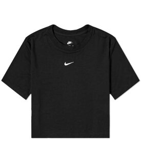 ナイキ スリム クロップ スウッシュ スウォッシュ Tシャツ 黒色 ブラック レディース 【 NIKE ESSENTIAL SLIM CROP SWOOSH T-SHIRT / BLACK 】 レディースファッション トップス カットソー