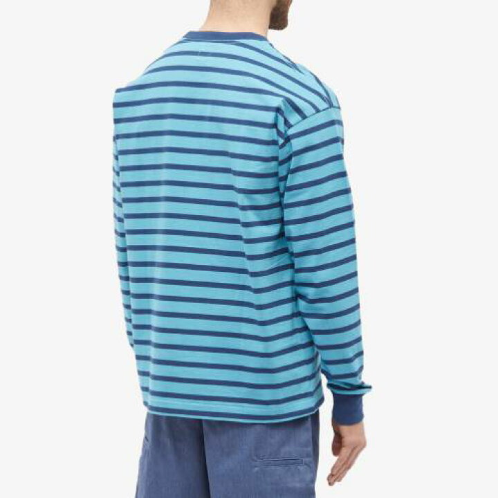 楽天市場】ヒューマンメイド スリーブ ストライプ Tシャツ 青色 ブルー 