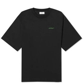 オフホワイト アロー Tシャツ 黒色 ブラック 緑 グリーン & メンズ 【 OFF-WHITE MOON ARROW T-SHIRT / BLACK & GREEN 】 メンズファッション トップス カットソー
