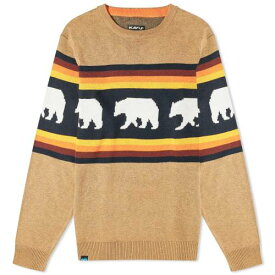 カブー クルー ニット メンズ 【 KAVU HIGHLINE JACQUARD CREW KNIT / SNOW BEAR 】 メンズファッション トップス セーター