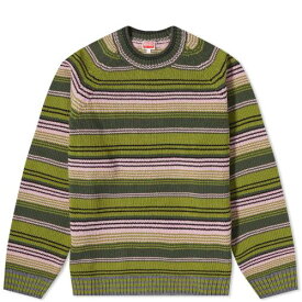 クルー ニット 緑 グリーン メンズ 【 KENZO PARIS KENZO RUE VIVIENNE CREW KNIT / GREEN 】 メンズファッション トップス セーター