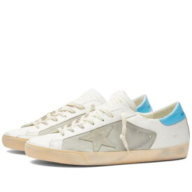 ゴールデングース スカイ レザー 靴 スニーカー 白色 ホワイト 灰色 グレー 青色 ブルー & メンズ 【 GOLDEN GOOSE GOLDEN GOOSE SKY STAR LEATHER SNEAKER / WHITE GREY & LIGHT BLUE 】