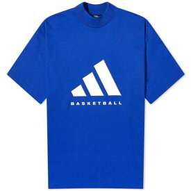 アディダス バスケットボール Tシャツ 青色 ブルー メンズ 【 ADIDAS BASKETBALL T-SHIRT / LUCID BLUE 】 メンズファッション トップス カットソー