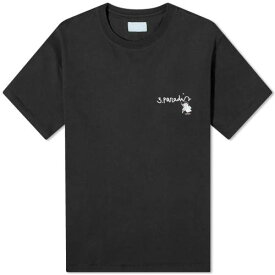 Tシャツ 黒色 ブラック 3.PARADIS メンズ 【 X EDGAR PLANS CHALKBOARD T-SHIRT / BLACK 】 メンズファッション トップス カットソー