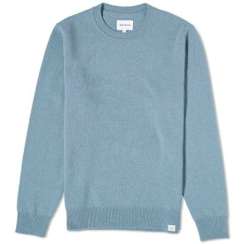 ノースプロジェクツ トレーナー 青色 ブルー メンズ 【 NORSE PROJECTS NORSE PROJECTS SIGFRED MERINO LAMBSWOOL SWEATER / LIGHT STONE BLUE 】 メンズファッション トップス ニット セーター