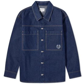 メゾンキツネ フォックス デニム 藍色 インディゴ メンズ 【 MAISON KITSUNE MAISON KITSUNE FOX HEAD PATCH DENIM OVERSHIRT / WASHED INDIGO 】 メンズファッション トップス